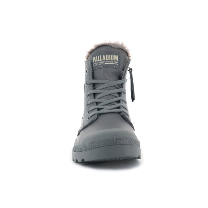 Palladium Pampa Hi Zip Leather S Laarzen Dames Grijs | NL 89AQEIH